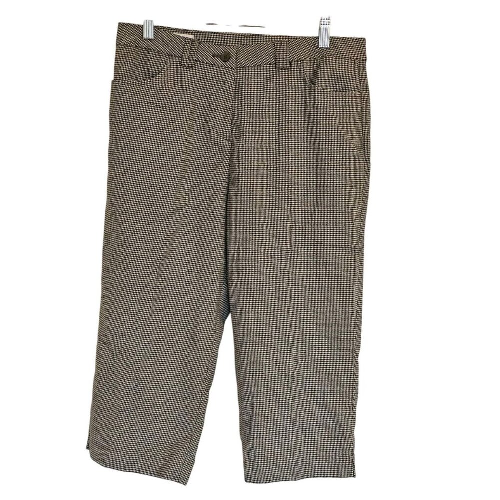 Monterey Club wide leg Capri‎ Womans 8 black houndstooth